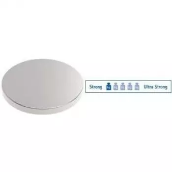 MAUL magnete in neodimio autoadesivo, 10 mm di diametro, 1 mm di spessore, nichelato, forza di tenuta 0,5 kg, 1 pezzo 6167196