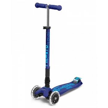 Maxi Micro Deluxe Foldable LED monopattino blu
