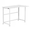 MCN Maclean tavolo pieghevole a L bianco 100x65 cm mobile con ruote bloccabili MC-1250 L/W
