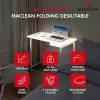 MCN Maclean tavolo pieghevole a L bianco 100x65 cm mobile con ruote bloccabili MC-1250 L/W