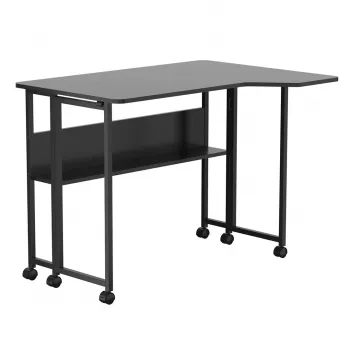 MCN Maclean scrivania/tavolo pieghevole, nero, mobile, 100x73 cm, max. 50 kg, ad angolo, a L, MC-126 L/B