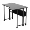 MCN Maclean scrivania/tavolo pieghevole, nero, mobile, 100x73 cm, max. 50 kg, ad angolo, a L, MC-126 L/B