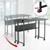 MCN Maclean scrivania/tavolo pieghevole, nero, mobile, 100x73 cm, max. 50 kg, ad angolo, a L, MC-126 L/B