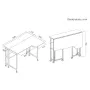 MCN Maclean scrivania/tavolo pieghevole, nero, mobile, 100x73 cm, max. 50 kg, ad angolo, a L, MC-126 L/B