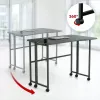 MCN Maclean MC-1250 L/B Scrivania angolare pieghevole a L, nera, mobile, 100x65 cm, max 50 kg