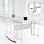 MCN Maclean MC-126 L/W Scrivania pieghevole a L, Bianca, mobile, 100x73 cm, portata 50 kg