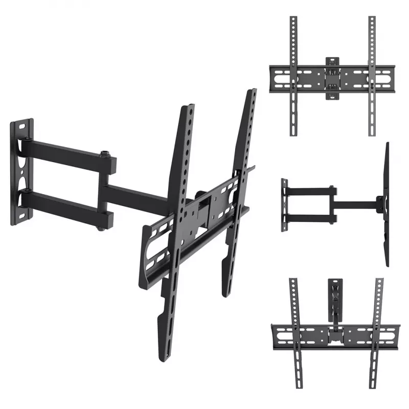 MCN Maclean MC-191 Supporto TV da parete full motion per schermi 32-55 pollici, VESA 400x400, 30 kg, nero