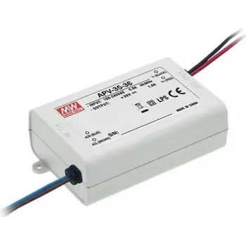 MEAN WELL APV-35-24 36W 24V driver LED a tensione costante, ingresso 90-264V AC, raffreddamento passivo, bianco