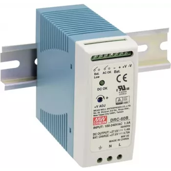 MEAN WELL DRC-100B Alimentatore, per interni, 96,6 W, Blu/Bianco
