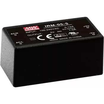 MEAN WELL IRM-05-12 Modulo alimentatore AC/DC incapsulato 5W, 12V 0,42A, montaggio PCB, nero