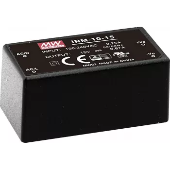 MEAN WELL IRM-10-5 10W 5V 2A alimentatore incapsulato per montaggio su PCB, ingresso 85-264VAC, nero