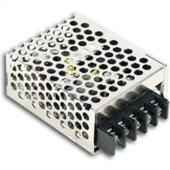 MEAN WELL RS-15-48 Alimentatore chiuso 15W 48V DC con protezione da sovraccarico, sovratensione e cortocircuito, case in metallo, ingresso 85-264V AC