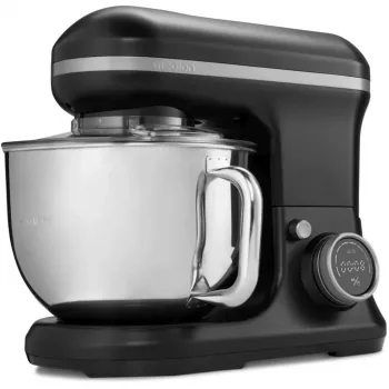 MEDION LIFE MD18420g robot da cucina digitale motore 500W, riscaldamento 1000W, ciotola 2,2L, 10 velocità + turbo, display LCD, acciaio inox, nero
