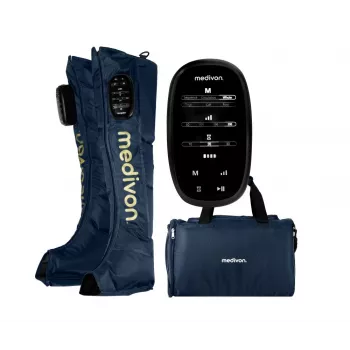 Medivon Compression Massager Aeria - Massaggiatore per Gambe e Piedi a Compressione d'Aria con Calore, 3 Modalità, 3 Intensità, Telecomando Wireless