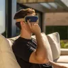Medivon Horizon Pro 2 massaggiatore per occhi con pressione dell'aria, vibrazione, calore, Bluetooth, 5 modalità, 1450 mAh, USB-C, blu navy