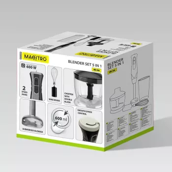 MEO MR-566 MAESTRO Set frullatore a immersione 500W con tritatutto, frusta e misurino