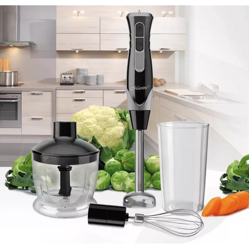 MEO MR-566 MAESTRO Set frullatore a immersione 500W con tritatutto, frusta e misurino