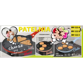 MEO Smile Padella per crêpe 26 cm alluminio antiaderente nero MR-1222-B