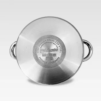 MEO set pentola a pressione in acciaio inox 4L, 22 cm, a 3 livelli, adatta all'induzione, argento MR-2900-22