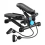 MERACH MR-2354B2 Mini stepper con fasce di resistenza, cilindri idraulici, display LCD, nero