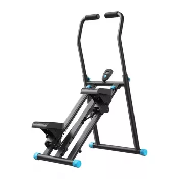 MERACH MR-2448B1 mini stepper con fasce di resistenza, monitor LCD, cilindri idraulici, nero/grigio