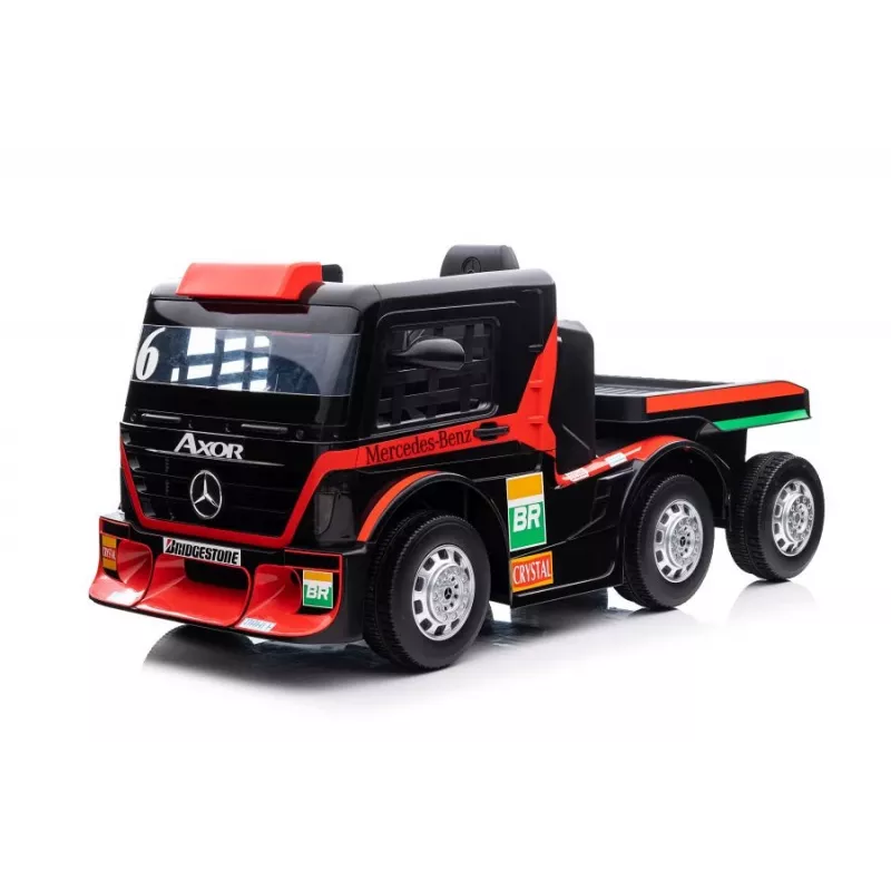 Mercedes Truck + Trailer XMX622B giocattolo a batteria con luci LED e LCD rosso