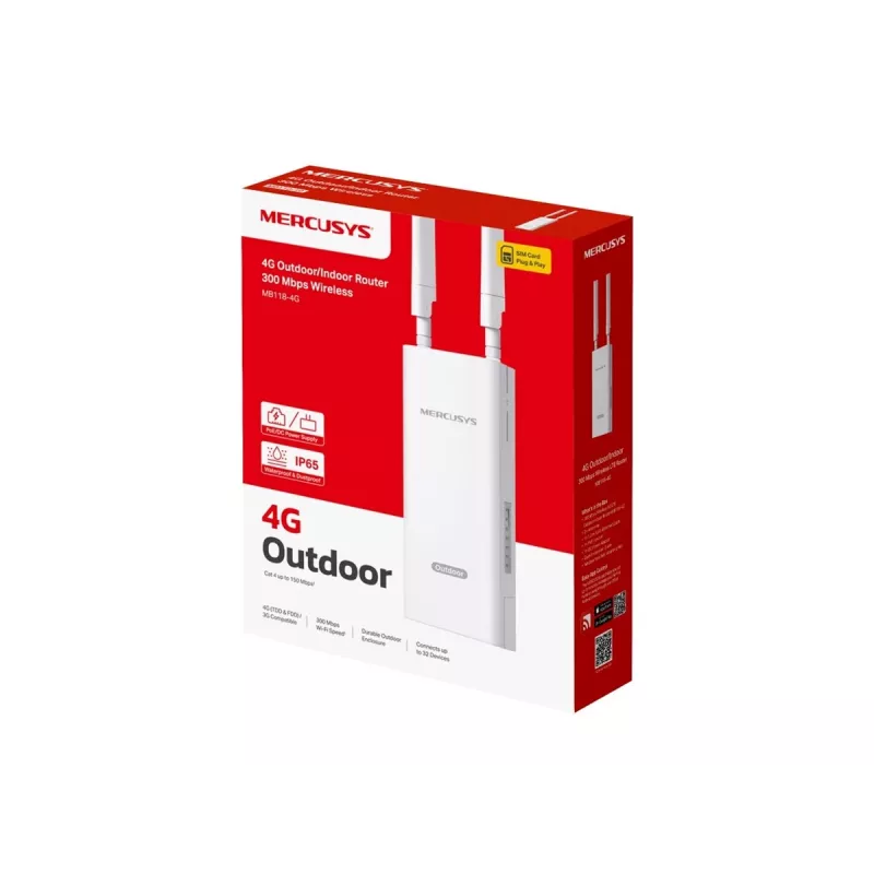 MERCUSYS MB118-4G Router Wireless 4G LTE da esterno/interno 300 Mbps