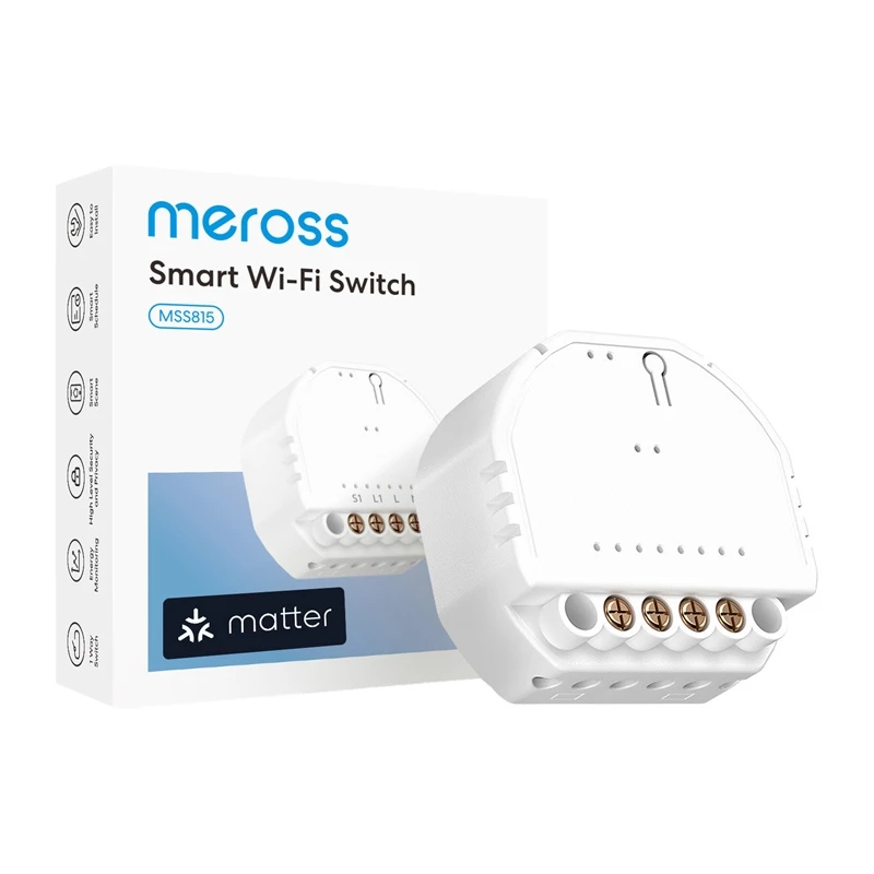 Interruttore smart Wi-Fi MEROSS MSS815MAQUA-UN confezione da 4 (2,4 GHz, spina US, nessun hub richiesto)