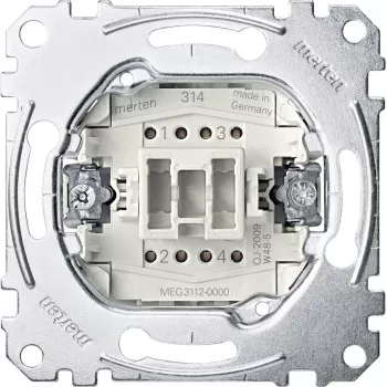 Merten Interruttore bipolare 16AX 250V AC, da incasso, morsetti a vite MEG3612-0000