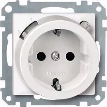 MERTEN 232819 Presa Schuko con interruttore differenziale, 16 A, 230 V, Bianco polare