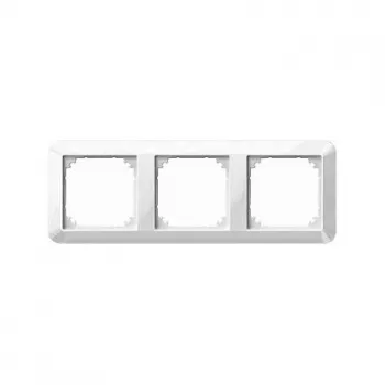 MERTEN 389319 cornice 3 posti, System M, Polar White Brilliant, lucido