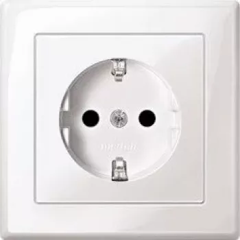Merten MEG2300-1519 presa Schuko CEE 7/3, da incasso, 16 A, 250 V, bianco polare