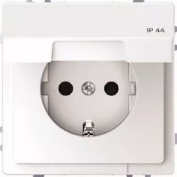 Merten Presa SCHUKO con coperchio a scatto, IP44, protezione aumentata contro i contatti, morsetti a innesto, bianco polare MEG2314-6035