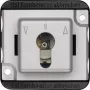 Merten 318760 Inserto interruttore a chiave per tapparelle, a impulso/stabile, tipo cilindro di chiusura, bipolare, argento opaco