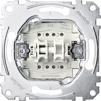 Merten System M inserto doppio pulsante 2 NO 10A 250V AC da incasso MEG3055-0000