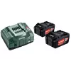 Metabo 18V LiHD 5.5Ah Batteria e caricabatterie ASC 145 Air Cooled Set (2 batterie)
