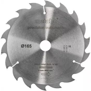 Metabo Classic Lama per sega circolare 165mm x 20mm foro, 18 denti, ATB, con placchetta in metallo duro, per legno