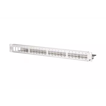 METZ CONNECT 130921-00-E patch panel 1U 24 porte schermato, Cat.6A, grigio chiaro 130921-00-E-90
