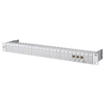METZ CONNECT 130B11P0-E patch panel schermato Cat6a 24 porte, montaggio rack 1U, IDC senza attrezzi, T568A/B, 500 MHz, PoE+ 130B11P0-E-90