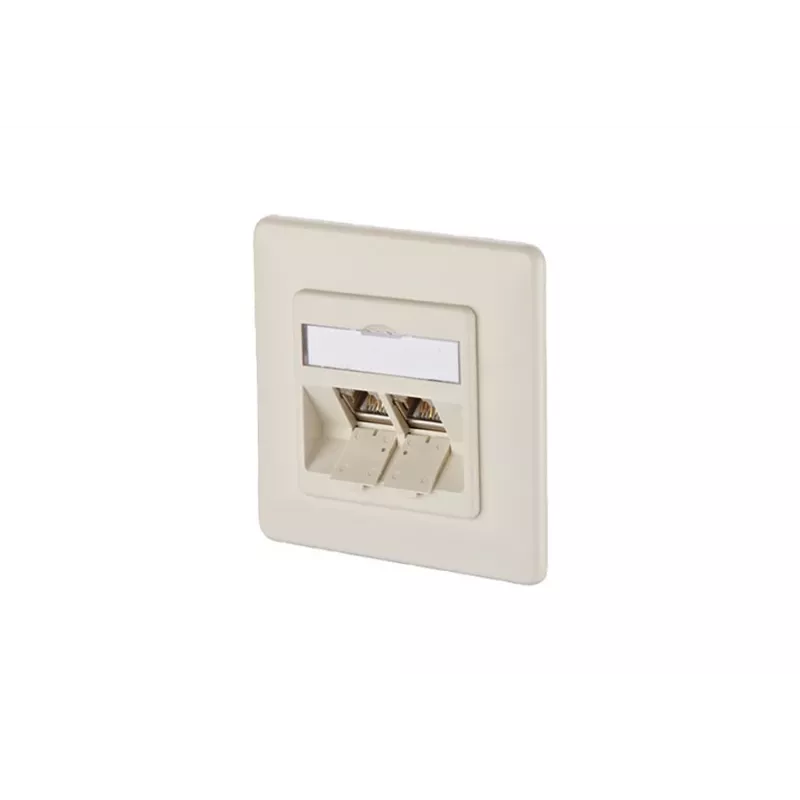 Presa di rete METZ CONNECT BTR E-DAT modul 8/8(8) da incasso CAT 6, 2 x RJ45, bianco perla RAL 1013 1309121001-E
