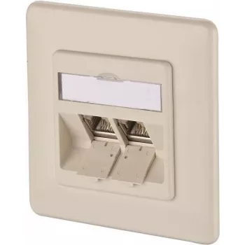 Presa di rete METZ CONNECT BTR E-DAT modul 8/8(8) da incasso CAT 6, 2 x RJ45, bianco perla RAL 1013 1309121001-E