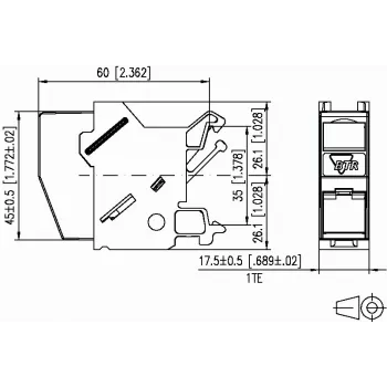 METZ CONNECT BTR E-DAT Module REG 8(8) IP20 Empty - case modulo dati per guida DIN, 1TE, grigio chiaro