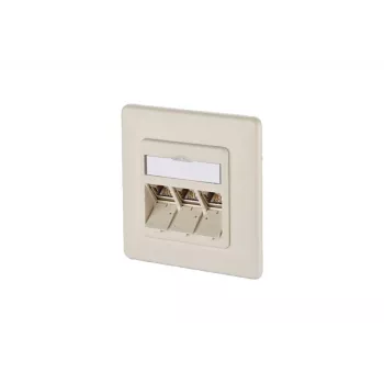 METZ CONNECT BTR IT CONNECT E-DAT modul 3x8(8) UP - presa di rete da incasso, 3 porte RJ45, CAT 6, schermata, bianco perla (RAL 1013) 1309131001-E