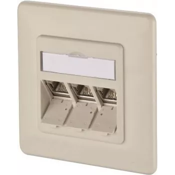 METZ CONNECT BTR IT CONNECT E-DAT modul 3x8(8) UP - presa di rete da incasso, 3 porte RJ45, CAT 6, schermata, bianco perla (RAL 1013) 1309131001-E