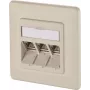 METZ CONNECT BTR IT CONNECT E-DAT modul 3x8(8) UP - presa di rete da incasso, 3 porte RJ45, CAT 6, schermata, bianco perla (RAL 1013) 1309131001-E