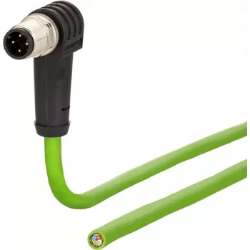 METZ CONNECT Cavo di rete M12 angolare a estremità aperta, 10m, SF/FTP, CAT 5e, senza alogeni, verde