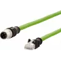 METZ CONNECT cavo di rete M12 (4 poli) (M) su RJ-45 (M) 1,0 m 6,5 mm SF/FTP CAT 5e senza alogeni, senza linguetta di bloccaggio, trefolo, catena portacavi, codifica D verde (142M1D15010)