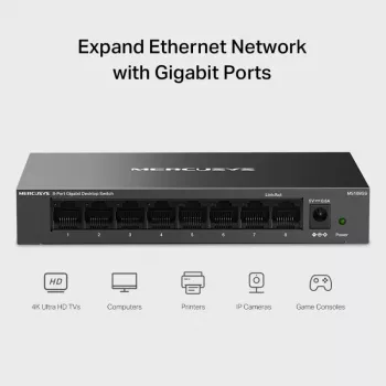 MEU Mercusys MS108G switch desktop Gigabit a 8 porte