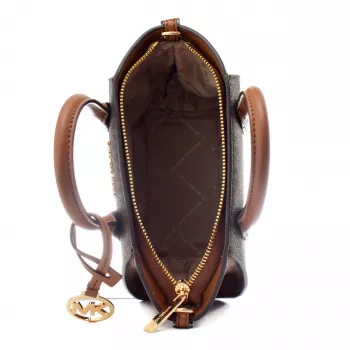 Michael Kors Jet Set Charm Borsa a tracolla ovale marrone Signature Coated Canvas