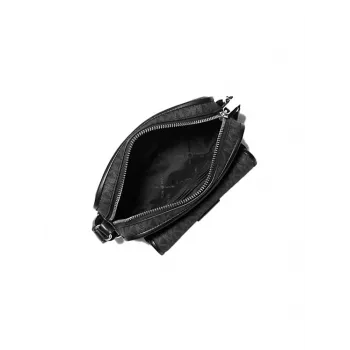 Michael Kors Borsa a tracolla Jet Set nera Signature in tela rivestita 35R5S2BC0BBLA